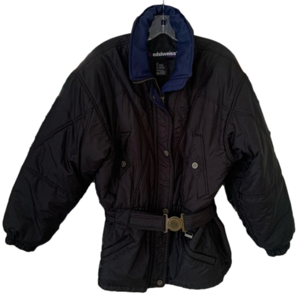 Edelweiss Black Winter Warm Coat